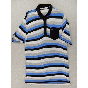 Travis Mathew Striped Short Sleeve Golf Polo Shirt‎ (Men's Medium) Blue/Gray